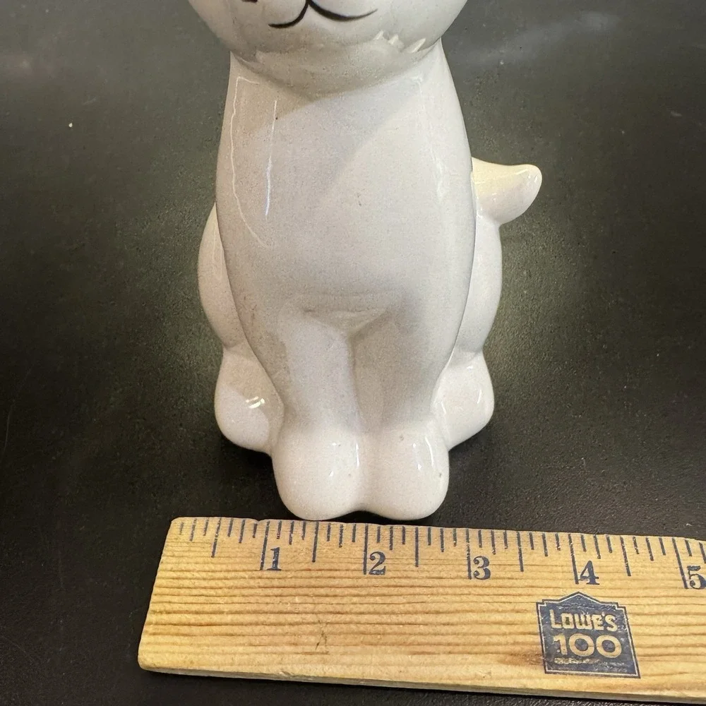 Vintage Cat Vase White Kitty‎ Kitten 7